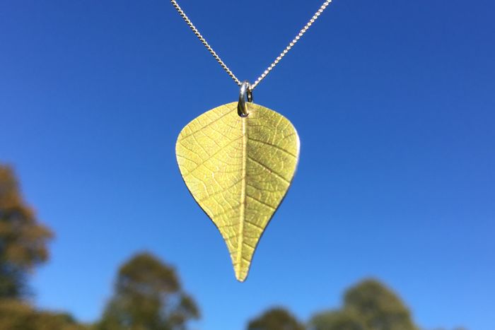 Silver Birch leaf necklace by Photofinish Jewellery